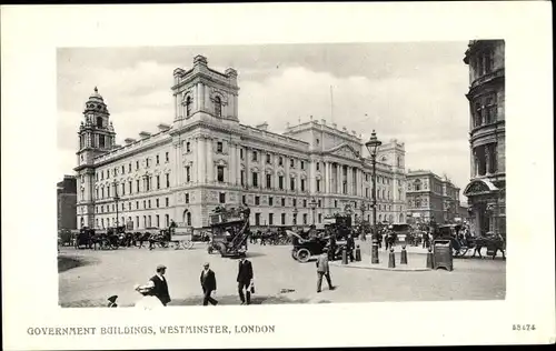 Ak City of Westminster London England, Government Buildings, Kutsche
