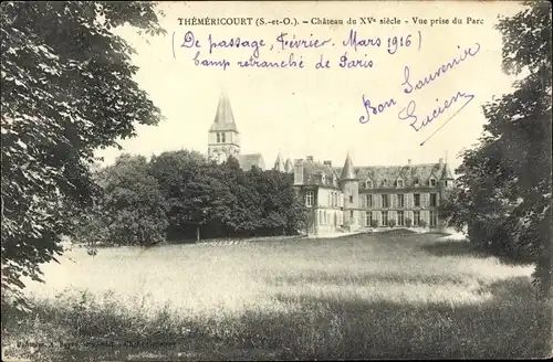 Ak Théméricourt Val-d’Oise, Chateau, Vue prise du Parc