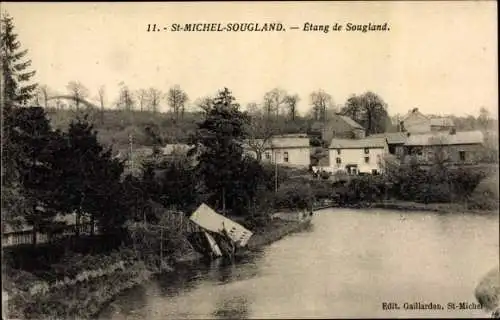 Ak St. Michel Sougland Aisne, Etang de Sougland