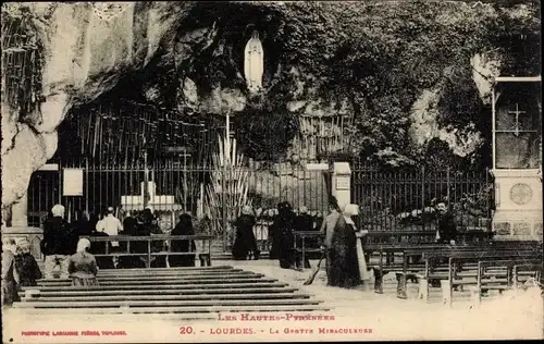 Ak Lourdes Hautes Pyrénées, La Grotte Miraculeuse