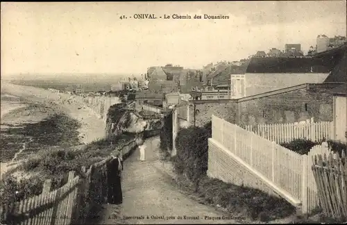 Ak Onival Ault Somme, La Chemin des Douaniers