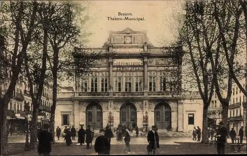 Ak Béziers Hérault, Theatre-Municipal