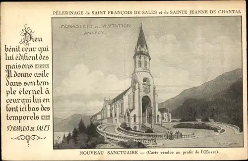 Ak Annecy Haute Savoie, Pèlerinage St Francois Sales, Jeanne de Chantal, Kirche