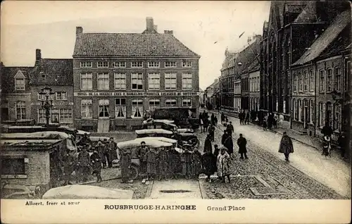 Ak Rousbrugge Haringhe Roesbrugge Haringe Flandern, Grande Place