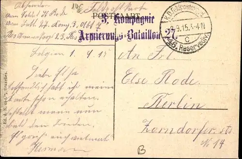 Ak Langemarck Langemark Poelkapelle Westflandern, Plaats