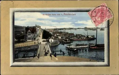 Ak Amsterdam Nordholland Niederlande, de Ruijter Kade met Y. Amsterdam