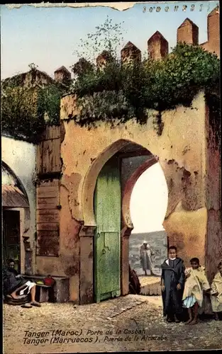 Ak Tanger Marokko, Puerta de la Alcazaba, Casbah, Kinder, Tor