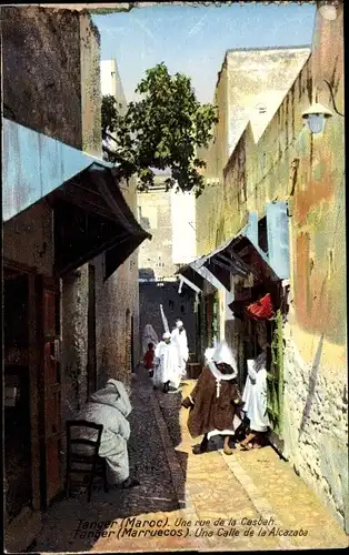 Ak Tanger Marokko, une rue de la Casbah