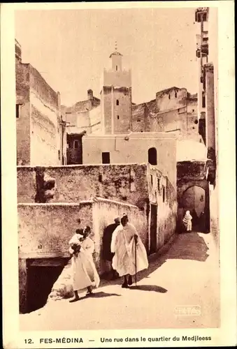 Ak Fès Fez Marokko, Fes-Medina, Une rue dans le quartier du Medjleess