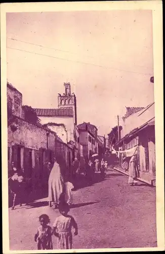 Ak Tlemcen Algerien, Une Rue, Straßenansicht