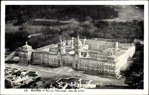 Ak Mafra Lisboa Lissabon Portugal, Palacio Nacional, Luftbild vom Palast
