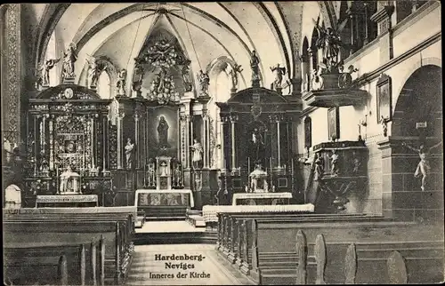 Ak Hardenberg Neviges Velbert, Inneres der Kirche