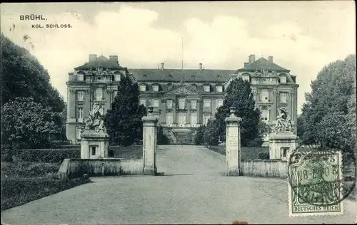 Ak Brühl Westfalen, Eingang zum kgl. Schloss, Front