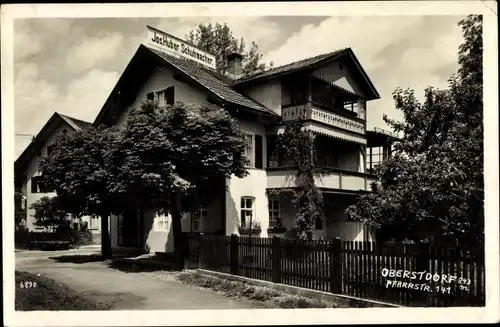 Ak Oberstdorf im Oberallgäu, Schuhmacher, Pfarrstraße 141, Haus mit Garten