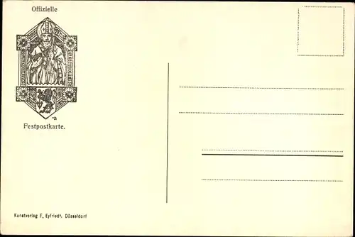 Ak Düsseldorf am Rhein, 55. Generalversammlung der Katholiken Deutschlands 1908, Festhalle