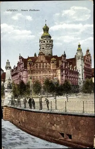 Ak Leipzig in Sachsen, Neues Rathaus, Außenansicht