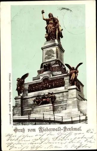 Ak Rüdesheim am Rhein, Niederwald Nationaldenkmal