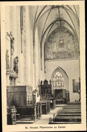 Ak Kalkar am Niederrhein, St. Nicolai Pfarrkirche, Innenansicht