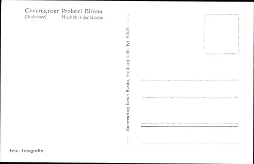 Ak Birnau Uhldingen Mühlhofen am Bodensee, Cistercienser Probstei, Hochaltar der Kirche