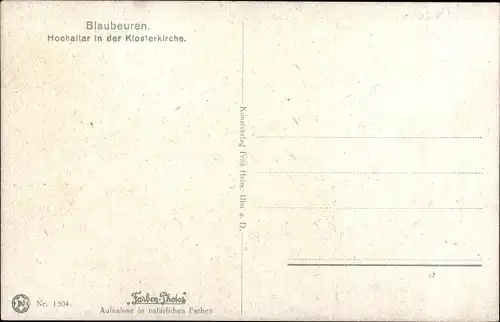 Ak Blaubeuren in Württemberg, Hochaltar in der Klosterkirche