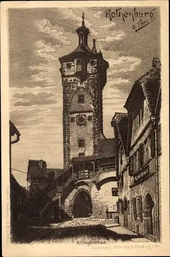 Künstler Ak Dietrich, G. O., Rothenburg ob der Tauber Mittelfranken, Klingenthor