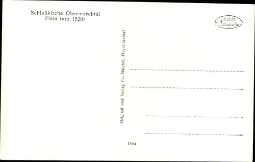 Ak Obermarchtal im Alb Donau Kreis in Baden Württemberg, Schlosskirche, Pieta um 1520
