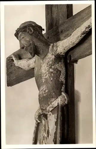 Ak Obermarchtal im Alb Donau Kreis in Baden Württemberg, Romanisches Kruzifix von ca.1200