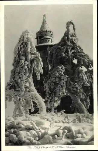 Ak Niederreifenberg Schmitten im Taunus, Großer Feldberg, Turm, Winter