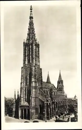 Ak Ulm an der Donau. Münster, Außenansicht, Höchster Dom der Erde