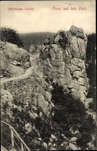 Ak Oker Goslar am Harz, Adlerklippe, Okertal