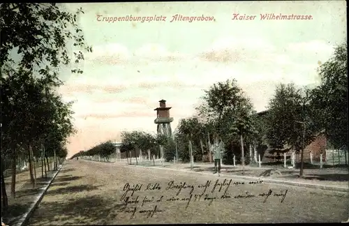 Ak Altengrabow Möckern in Sachsen Anhalt, Truppenübungsplatz, Kaiser Wilhelm Straße