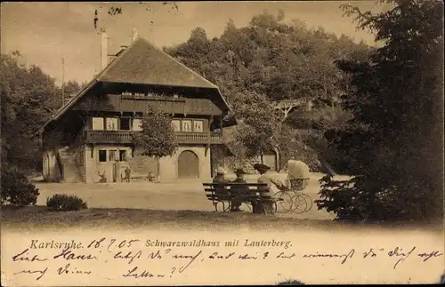 Ak Karlsruhe in Baden, Schwarzwaldhaus mit Lauterberg, Außenansicht