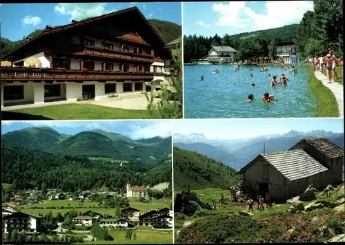 Ak Kiens Chienes Pustertal Südtirol, Hotel Kronblick, Schwimmbad, Panorama