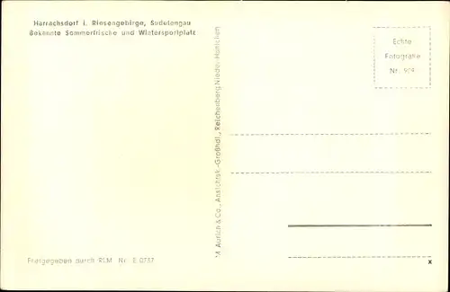 Ak Harrachov Harrachsdorf Riesengebirge Region Reichenberg, Sudetengau, Totale