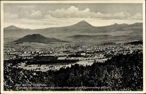 Ak Bad Teplitz Schönau Region Aussig, Gesamtansicht der Stadt vom Schweißjäger