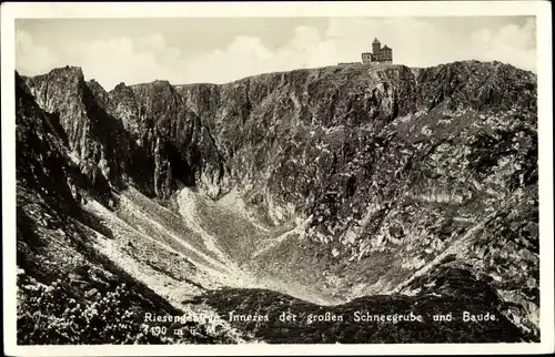 Ak Riesengebirge, Inneres der großen Schneegrube und Baude