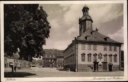 Ak Cölleda Kölleda in Thüringen, Marktplatz, Rathaus