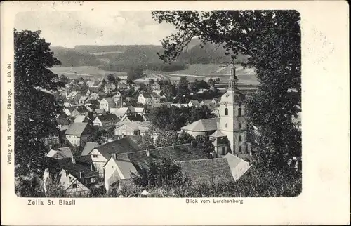 Ak Zella Sankt Blasii Zella Mehlis im Thüringer Wald, Gesamtansicht, Blick vom Lerchenberg