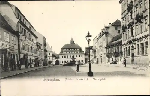 Ak Bad Schandau Sächsische Schweiz, Marktplatz