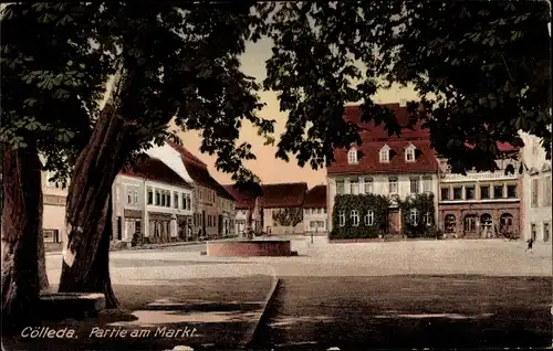 Ak Cölleda Kölleda in Thüringen, Partie am Markt