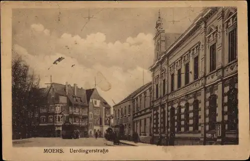 Ak Moers am Niederrhein, Uerdinger Straße, Straßenpartie