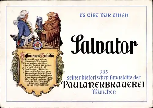 Künstler Ak Es gibt nur einen Salvator, Paulanerbrauerei