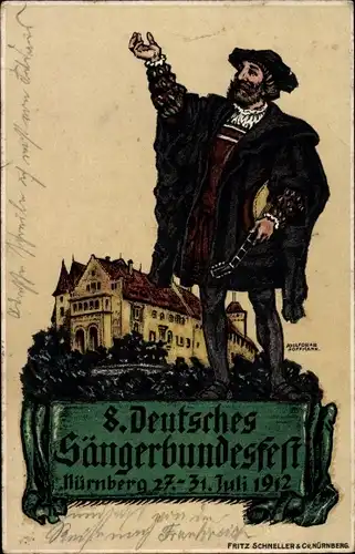 Künstler Ak Hoffmann, Adolf Oscar, Nürnberg, 8. Deutsches Sängerbundesfest 1912