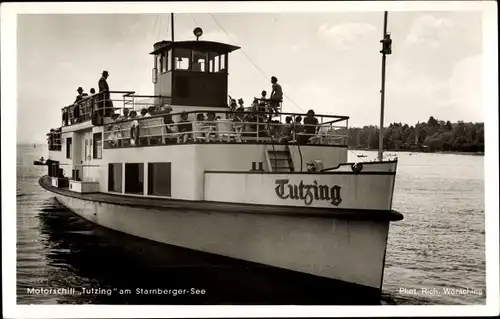 Ak Starnberger See in Oberbayern, Tutzing Motorschiff