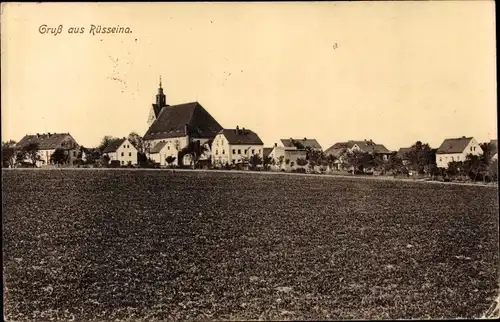 Ak Rüsseina Nossen in Sachsen, Blick auf den Ort