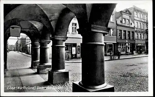Ak Lissa Leszno Poznań Posen, Unter den Säulen