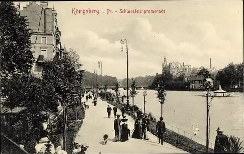 Ak Kaliningrad Königsberg Ostpreußen, Schlossteichpromenade