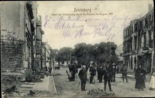 Ak Szczytno Ortelsburg Ostpreußen, Nach der Verwüstung durch die Russen im August 1914