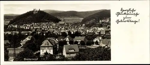 Ak Biedenkopf an der Lahn, Gesamtansicht, Glückwunsch Geburtstag