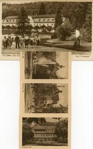 Leporello Ak Kudowa Zdrój Bad Kudowa Schlesien, Duszniki Zdroj, Polanica Zdroj, Kurhaus